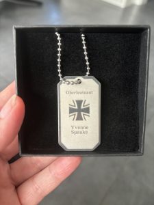 Steelmonks Dogtag Geschenk vor Veröffentlichung der neuen Soldatenkollektion, erhalten im August 2024