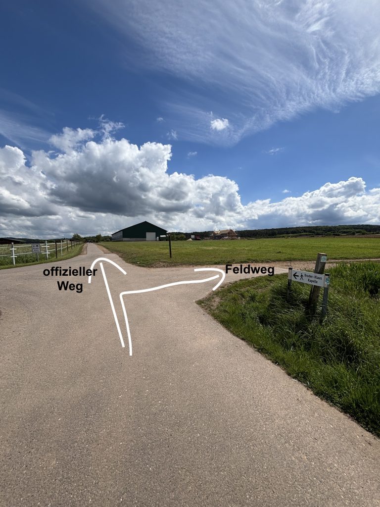 Feldweg als alternative Route zur Bruder Klaus Kapelle in Mechernich