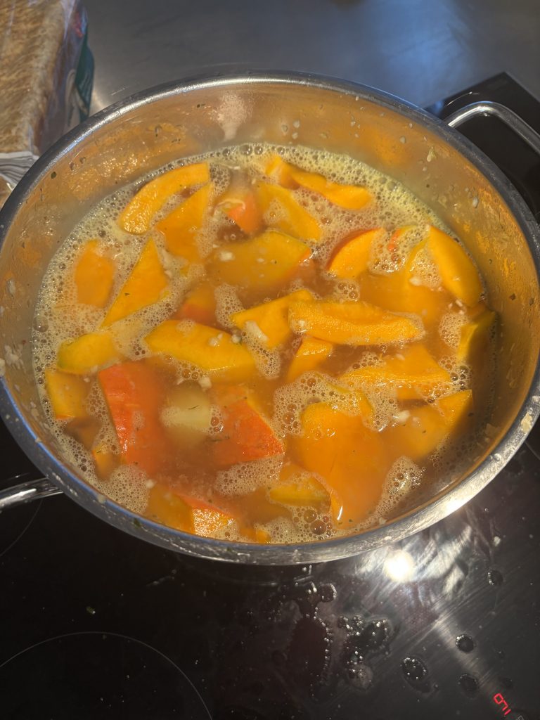 Kürbissuppe kocht Topf Küche