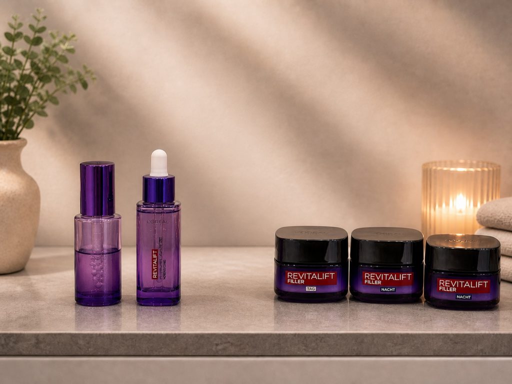 L’Oréal Revitalift Routine mit Serum, Glass Skin und Filler Cremes